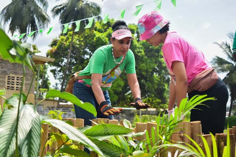 Community members participating in an environmental awareness event